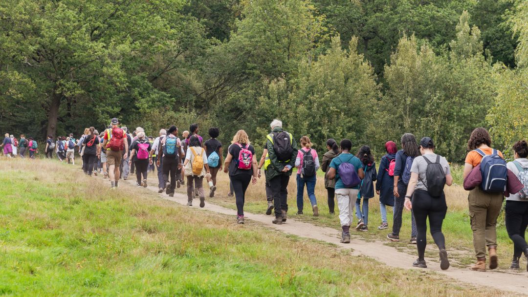 Walkers at Gilbert Slade during Epping Forest Big Walk 2023